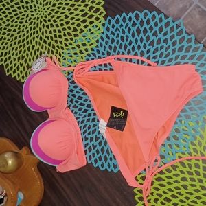 Bathing Suit 2 Piece peach small o.p bathing suit